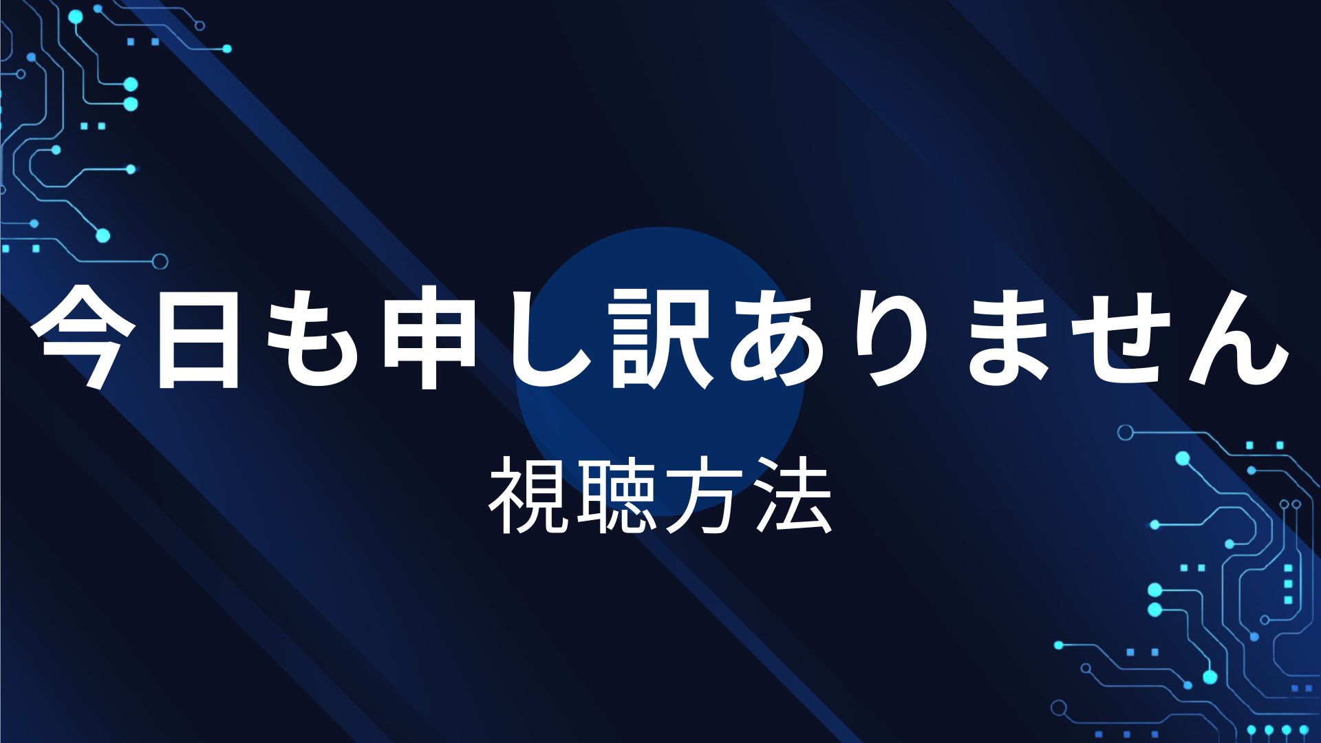 今日も申し訳ありません