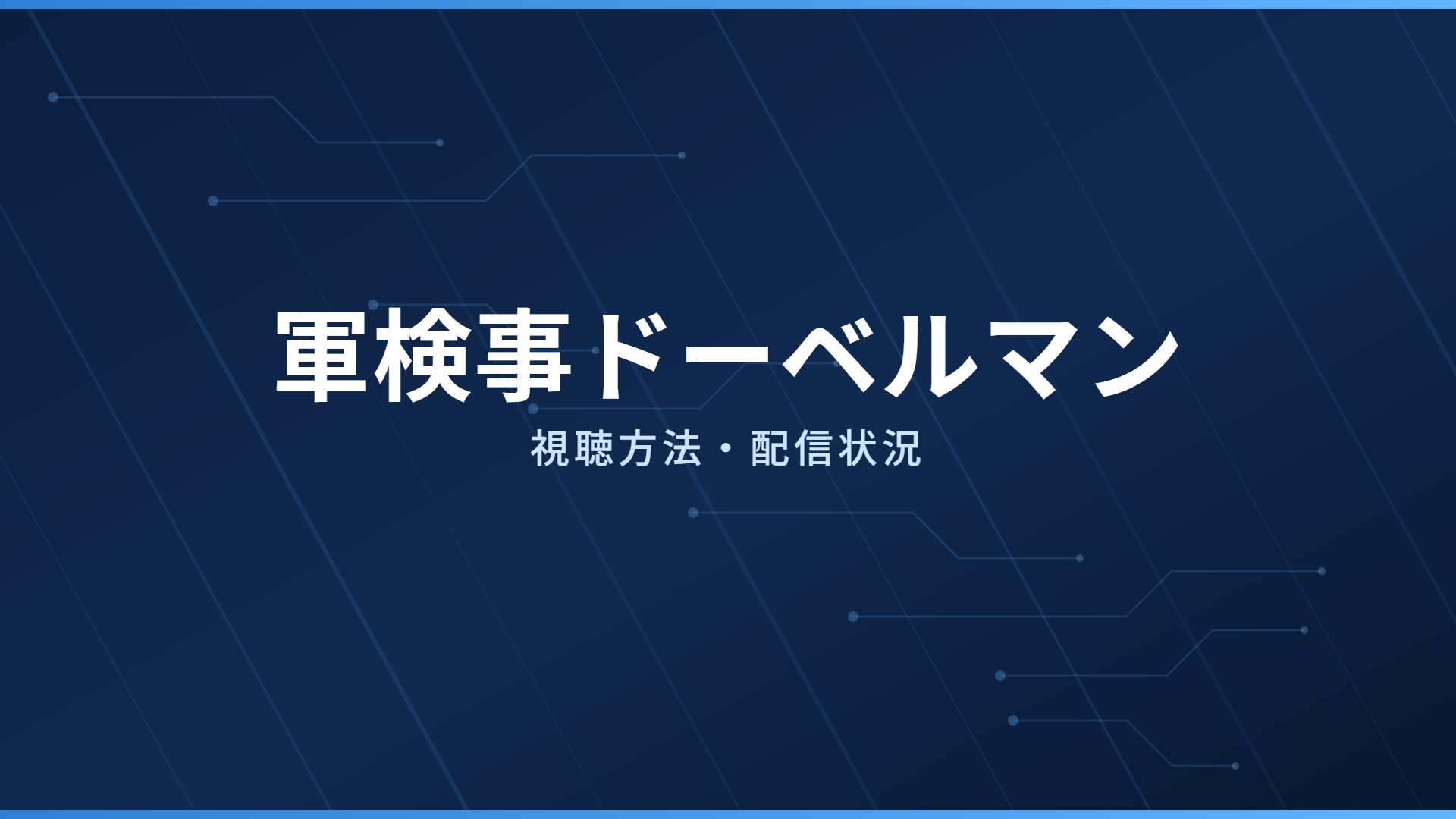 軍検事ドーベルマン 配信情報