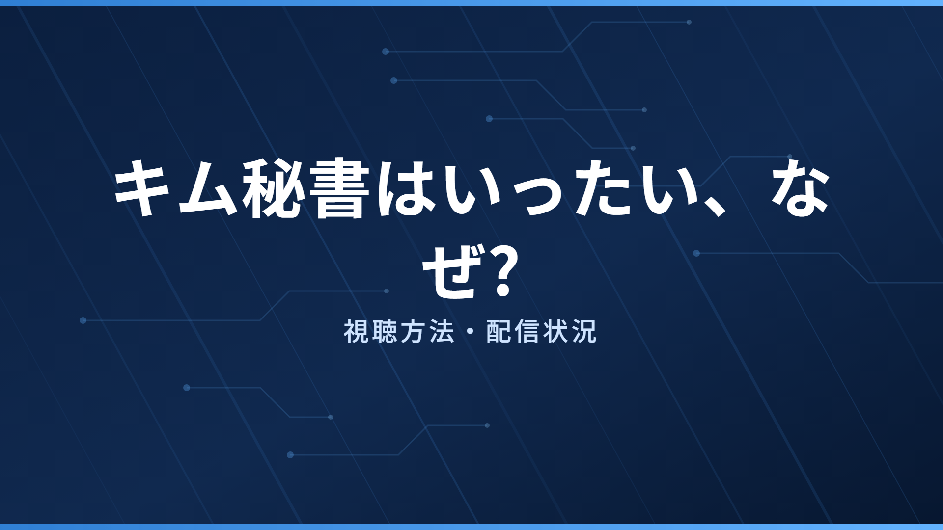 キム秘書はいったい、なぜ? 配信情報